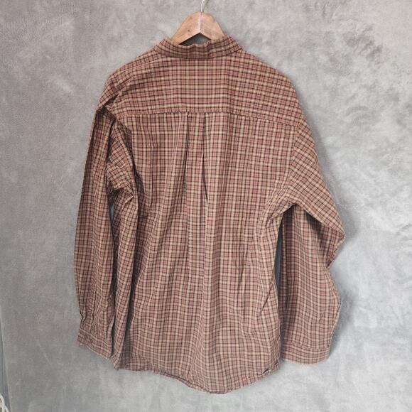 Cinch Men's Large Brown Plaid Rodeo Cowboy Button-Down Shirt 100% Cotton Stylish - Picture 2 of 8